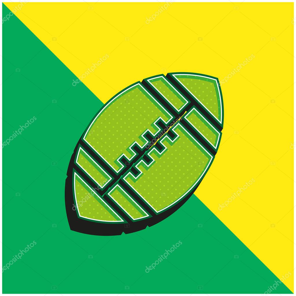 American Football Green and yellow modern 3d vector icon logo
