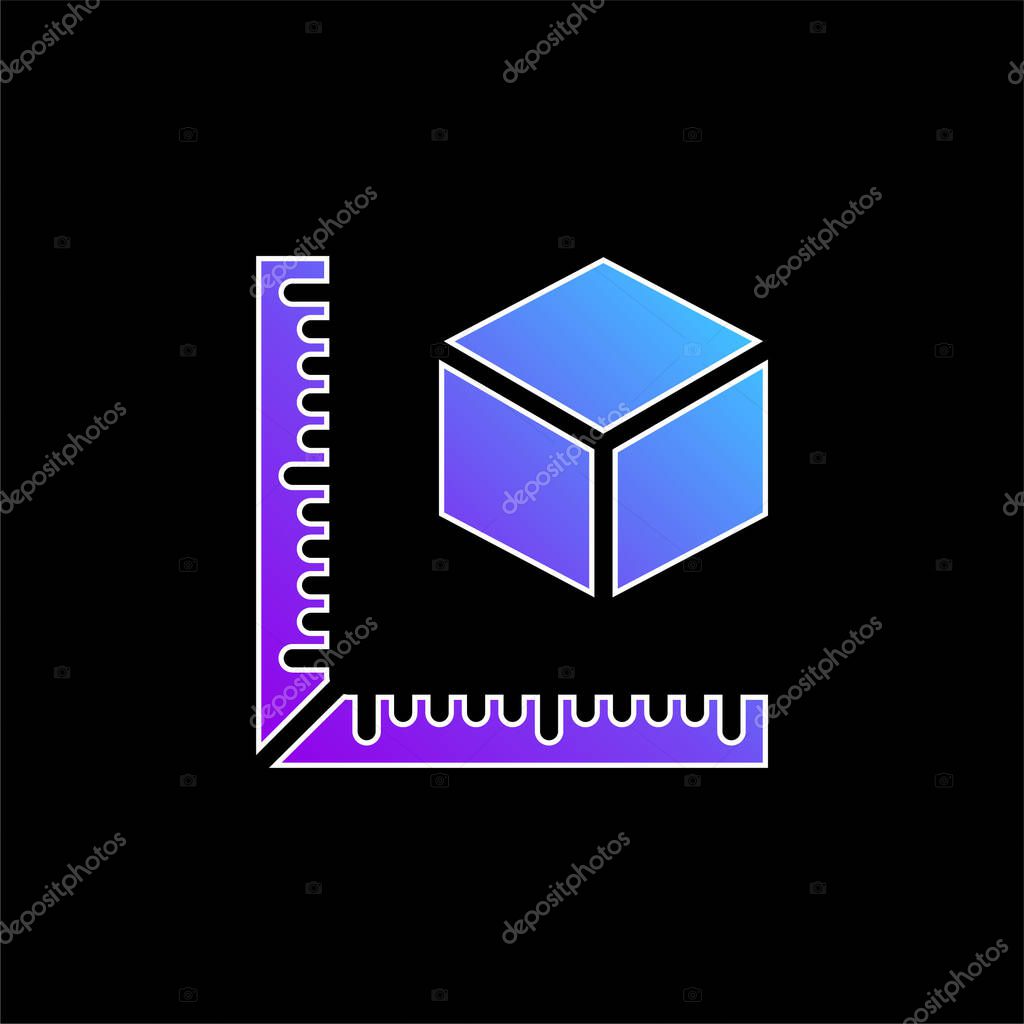 3d Printing Measure blue gradient vector icon