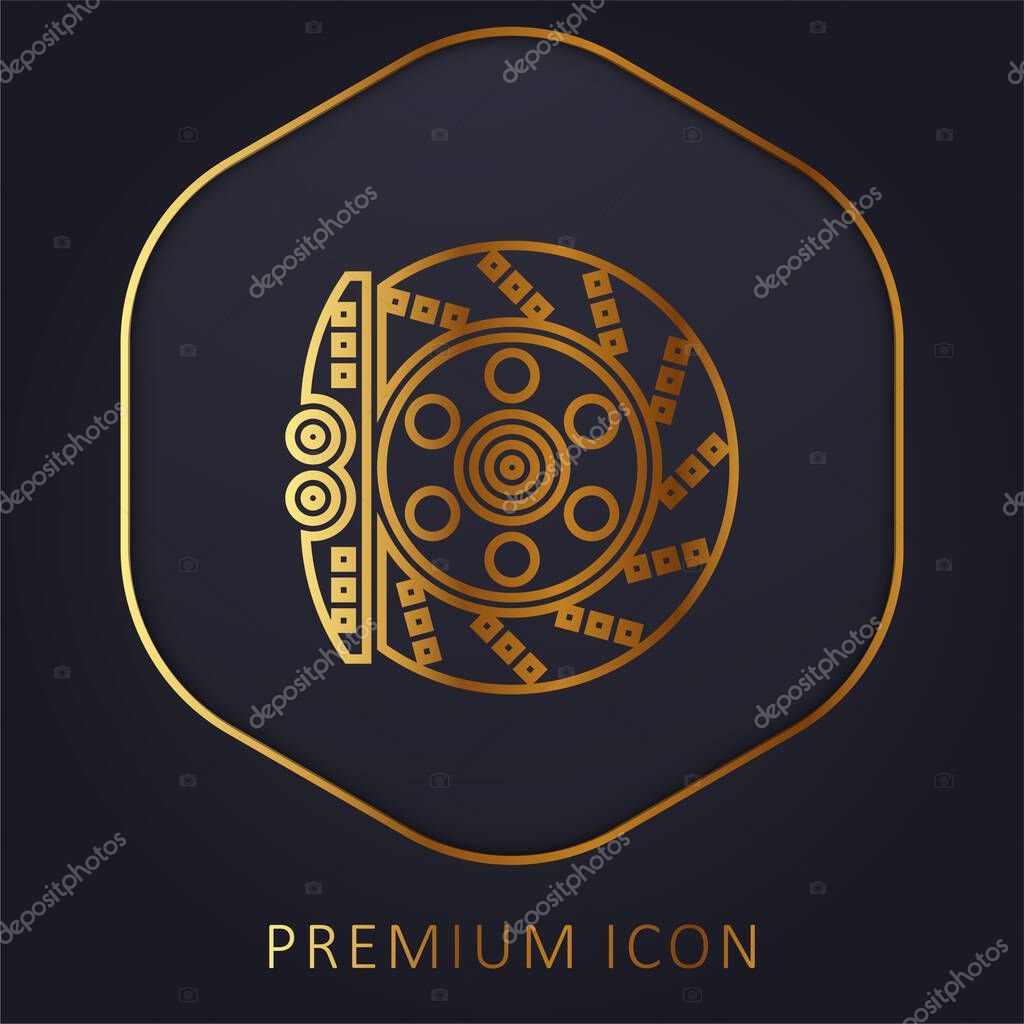 Brake golden line premium logo or icon