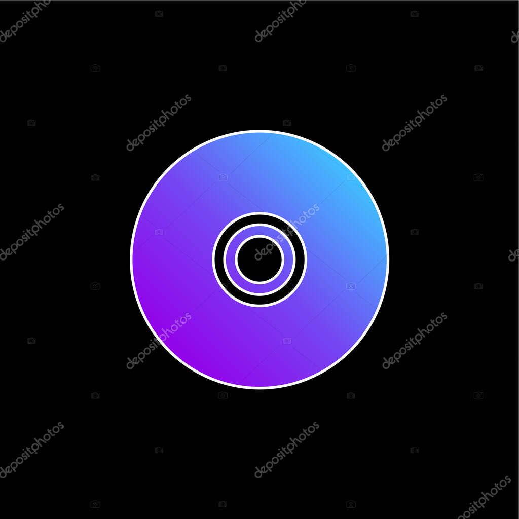 Black Compact Disc blue gradient vector icon