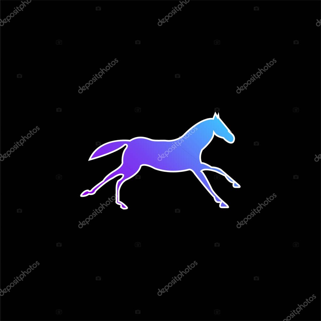 Black Running Horse blue gradient vector icon