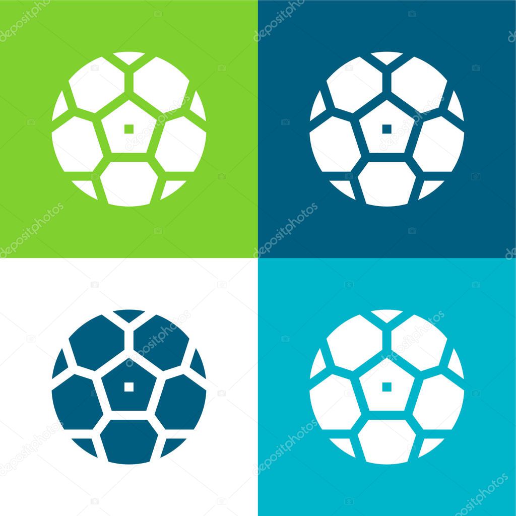Ball Flat four color minimal icon set