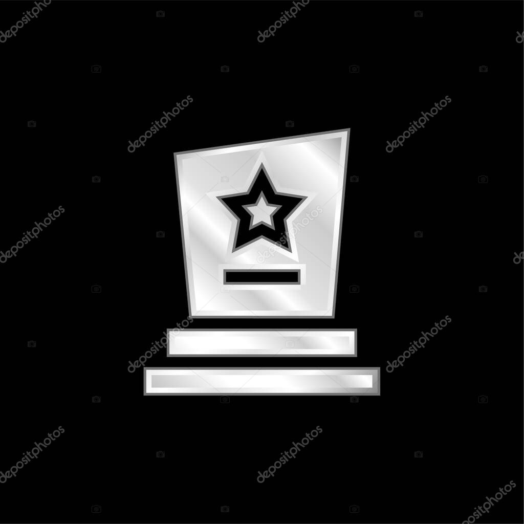 Award silver plated metallic icon
