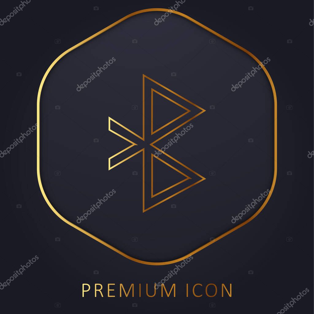 Bluetooth golden line premium logo or icon