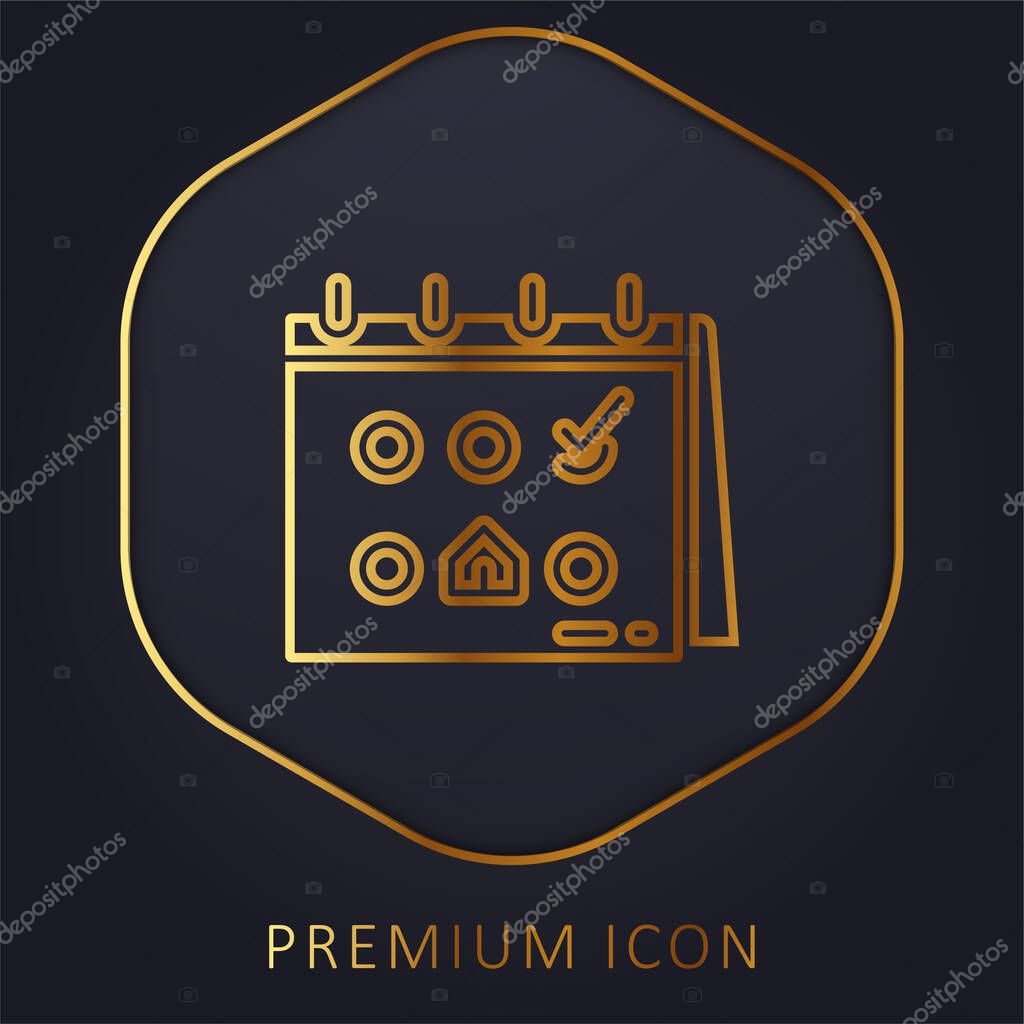 Booking golden line premium logo or icon