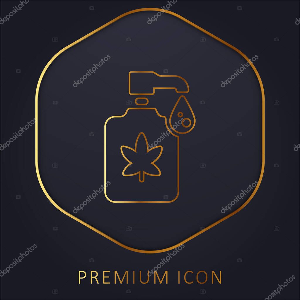 Body Lotion golden line premium logo or icon