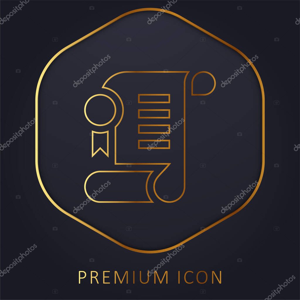 Agreement golden line premium logo or icon