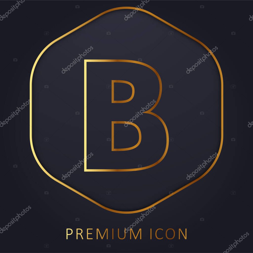 Bold golden line premium logo or icon