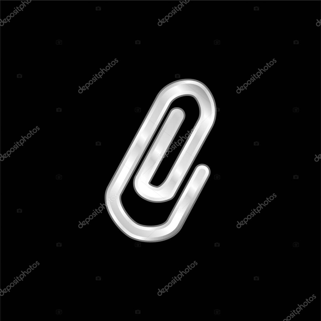 Aluminum Clip silver plated metallic icon