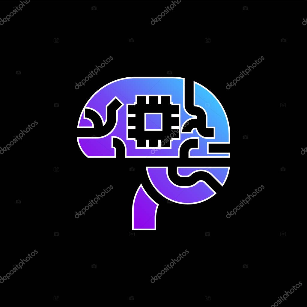 Artificial Intelligence blue gradient vector icon