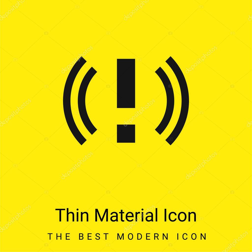 Alert minimal bright yellow material icon