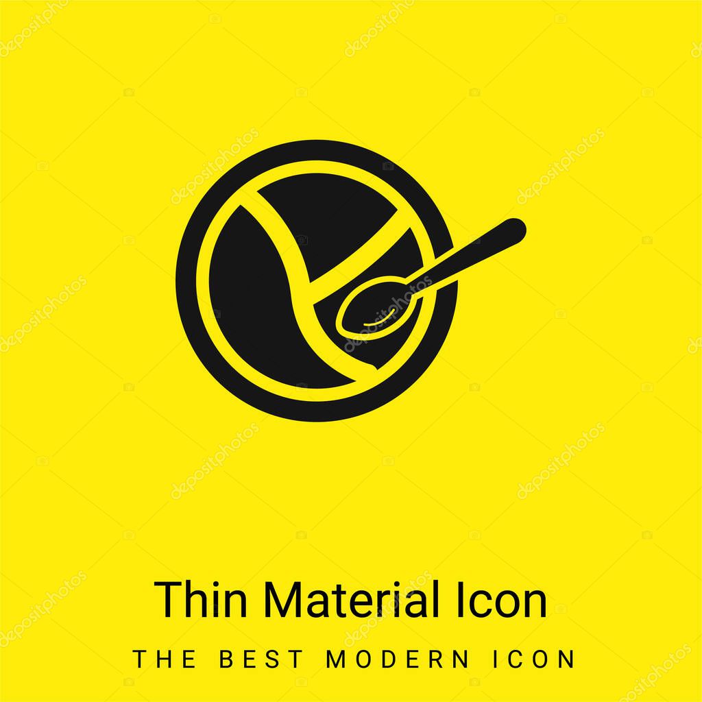 Baby Divided Plate And Spoon minimal bright yellow material icon