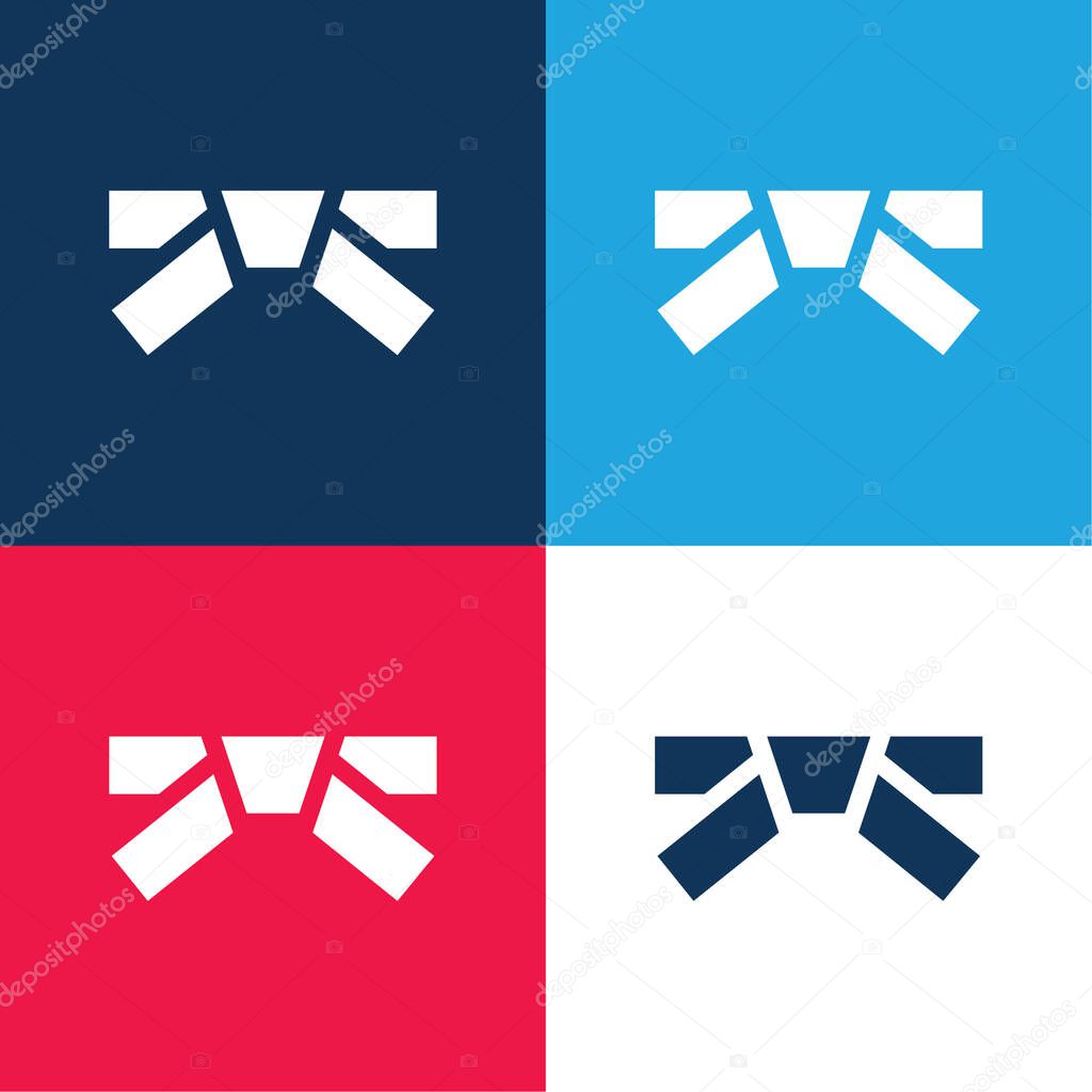 Belt blue and red four color minimal icon set