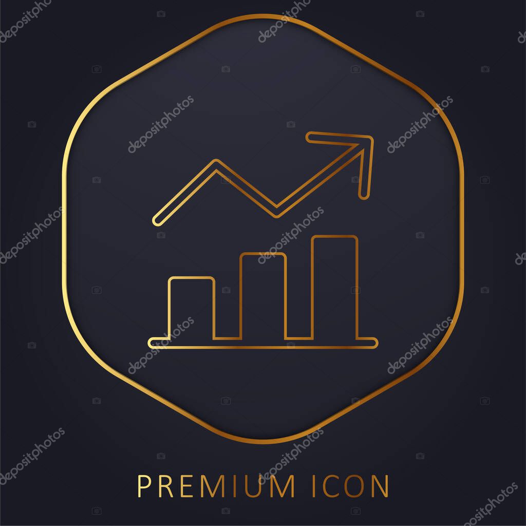 Analytics golden line premium logo or icon