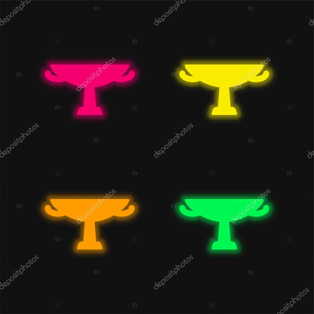 Amphora four color glowing neon vector icon