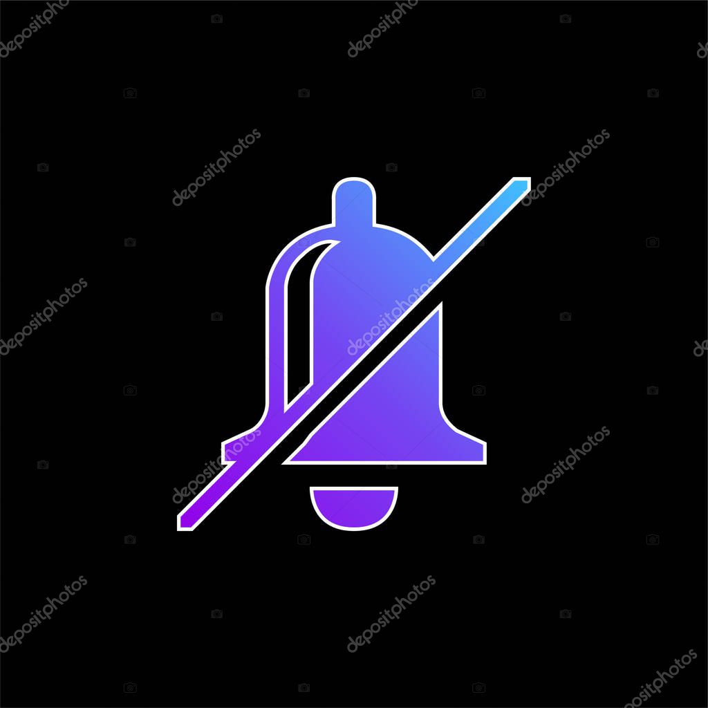 Bell Slash blue gradient vector icon