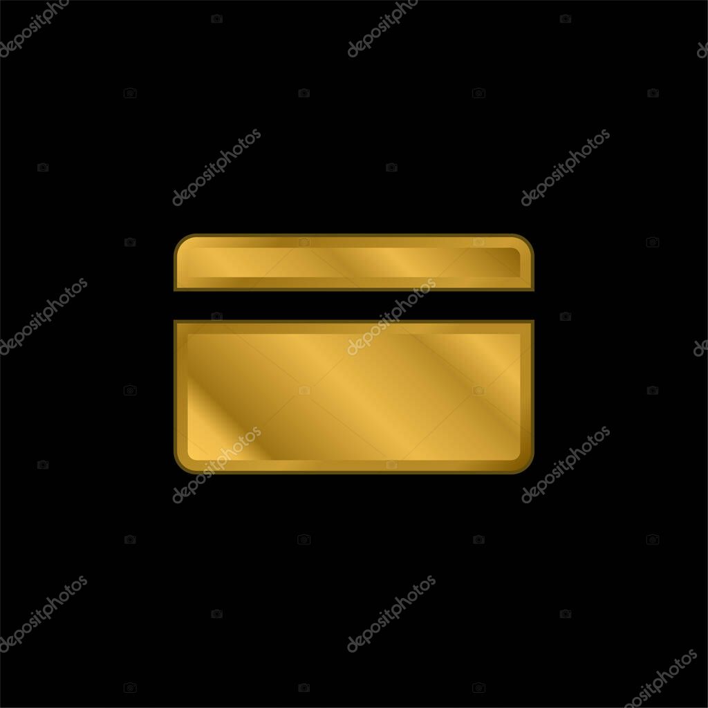 Bank Credit Card gold plated metalic icon or logo vector
