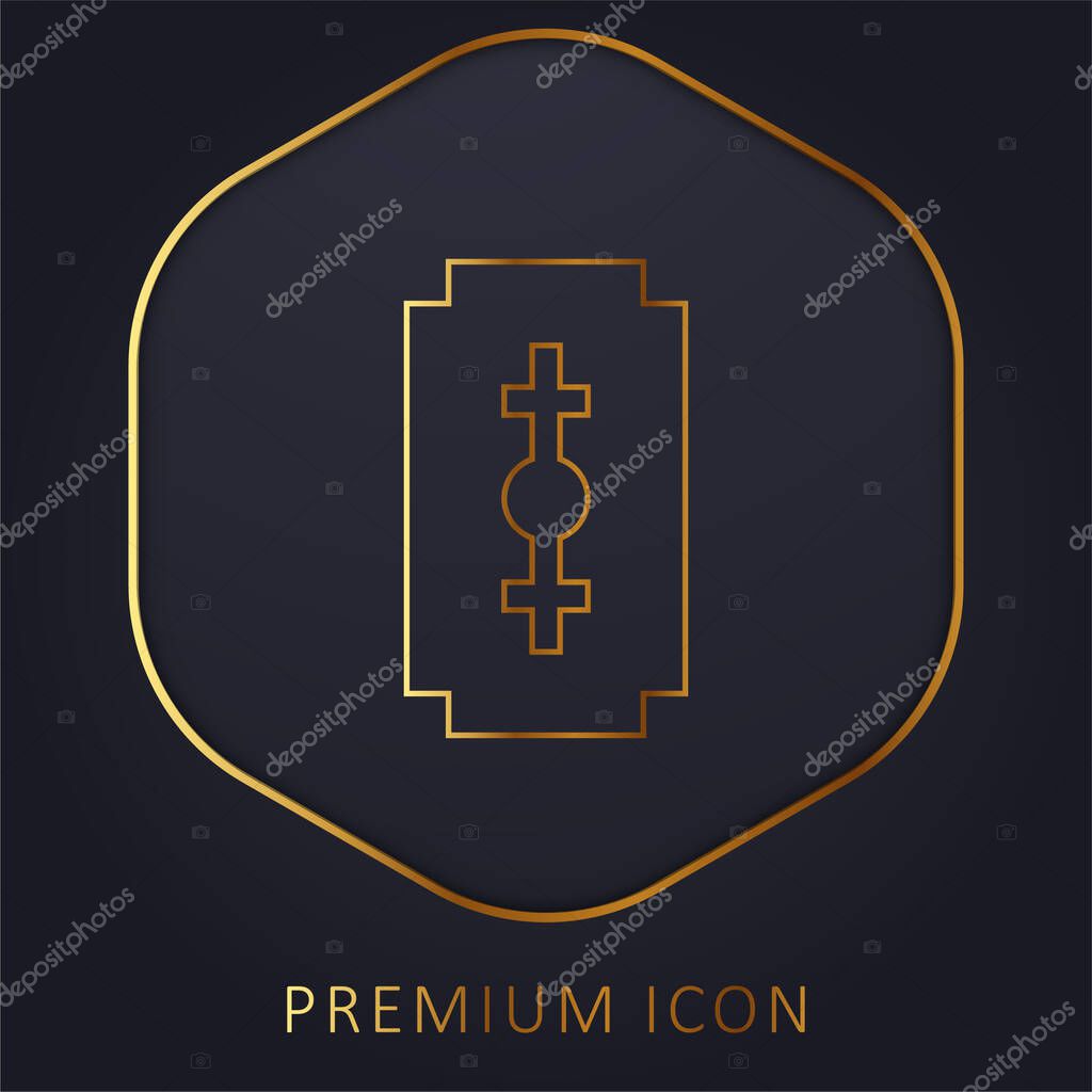 Blade golden line premium logo or icon