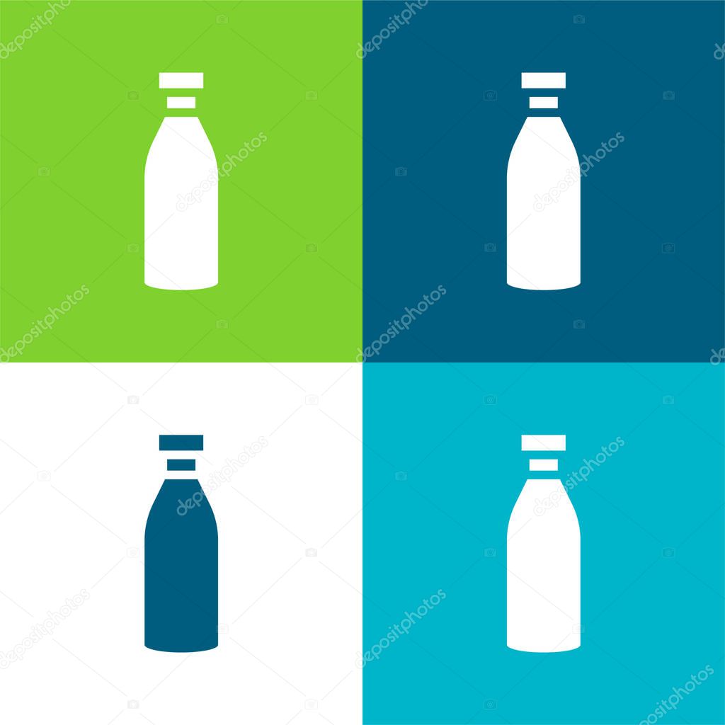 Bottle Flat four color minimal icon set