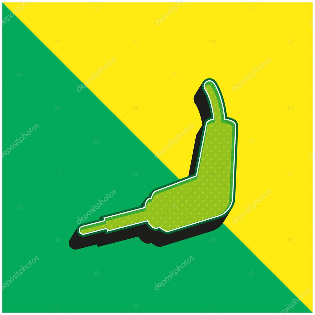 Audio Equipment Connector Green and yellow modern 3d vector icon logo