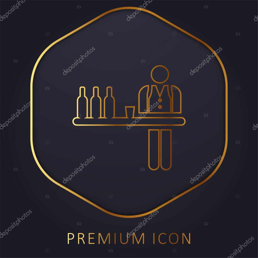 Barman golden line premium logo or icon