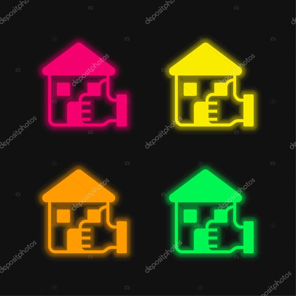 Best Choice four color glowing neon vector icon
