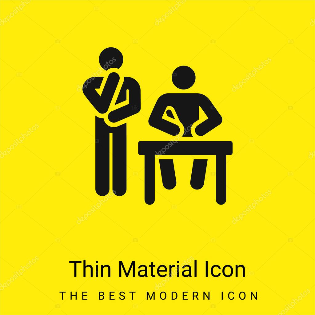 Brainstorming minimal bright yellow material icon