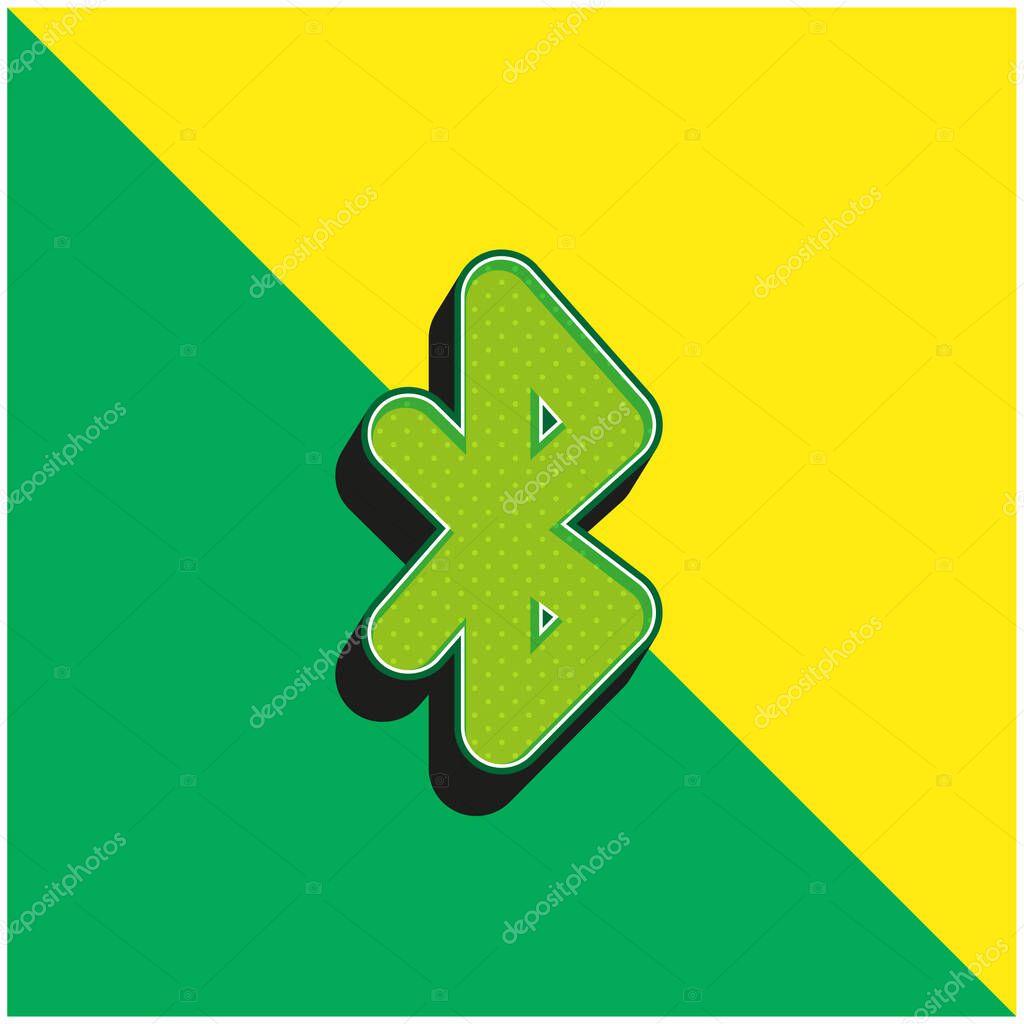 Bluetooth Symbol Green and yellow modern 3d vector icon logo