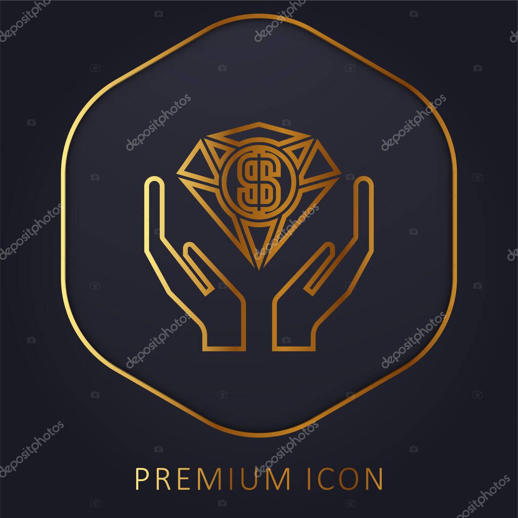 Benefits golden line premium logo or icon