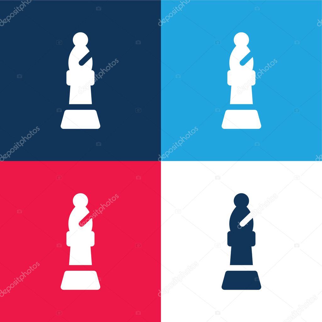 Bishop blue and red four color minimal icon set