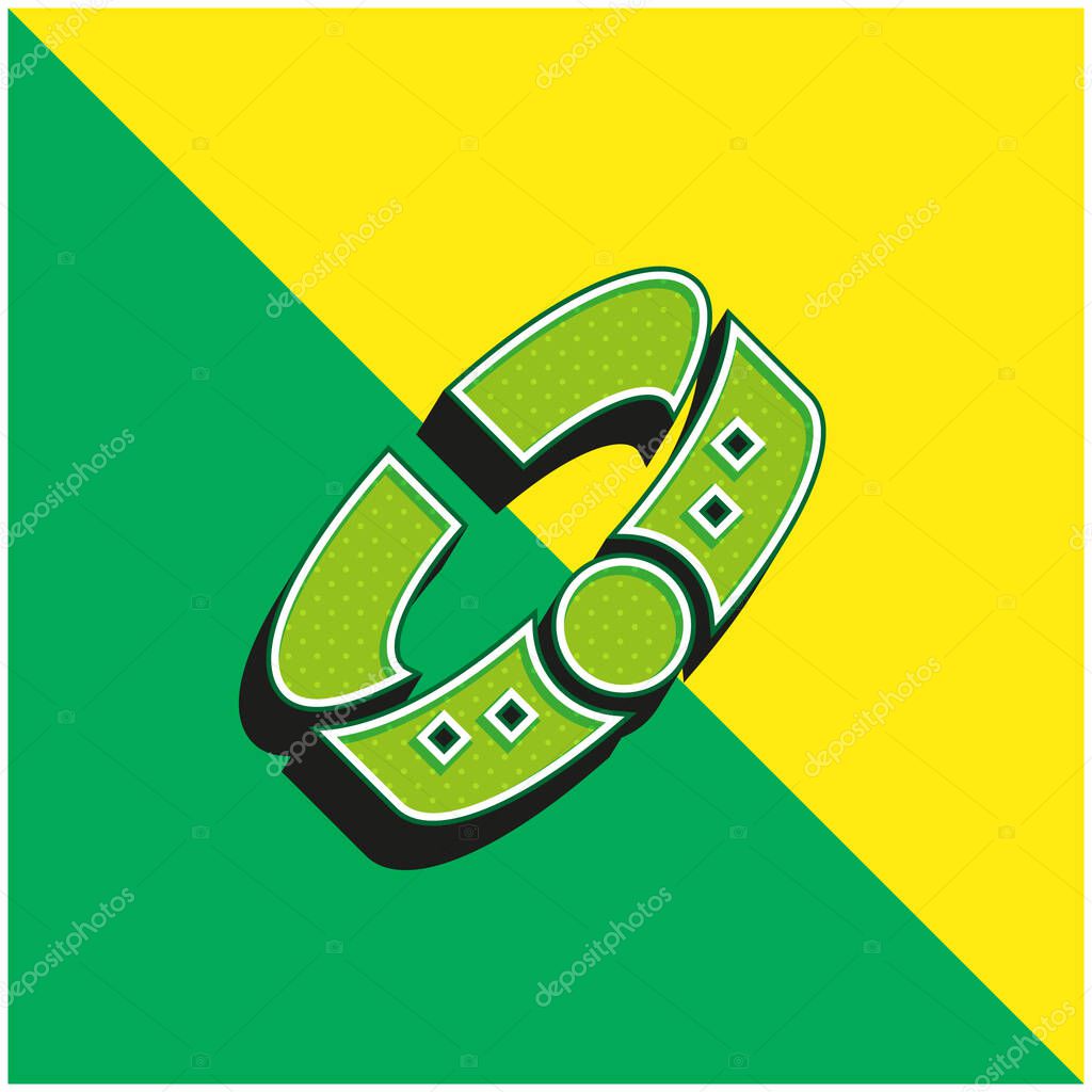 Bracelet Green and yellow modern 3d vector icon logo