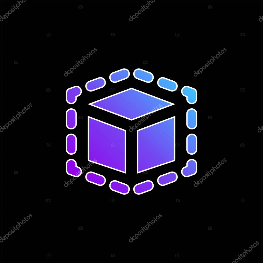 3d Modeling blue gradient vector icon