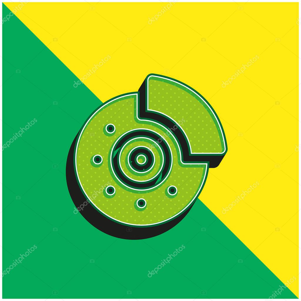 Brake Green and yellow modern 3d vector icon logo