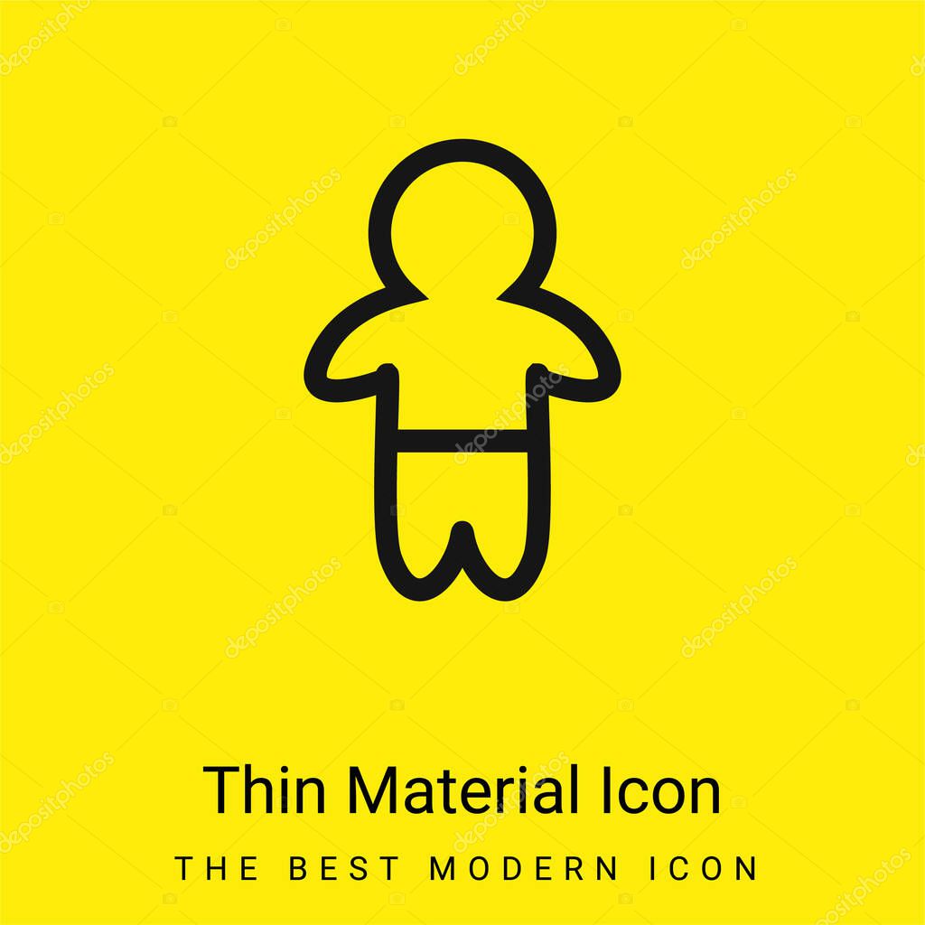 Baby Standing Outline With Pants minimal bright yellow material icon