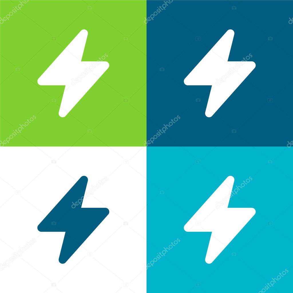 Bolt Flat four color minimal icon set