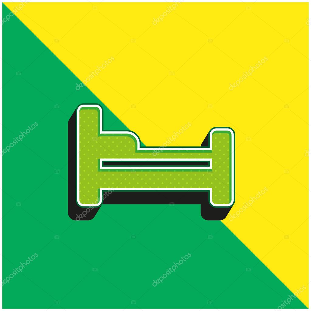 Bed Green and yellow modern 3d vector icon logo