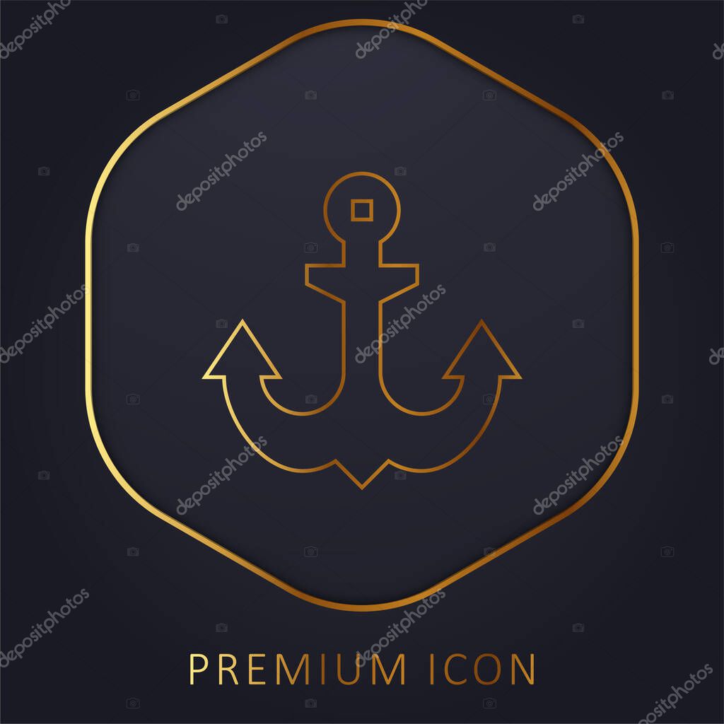 Anchor golden line premium logo or icon