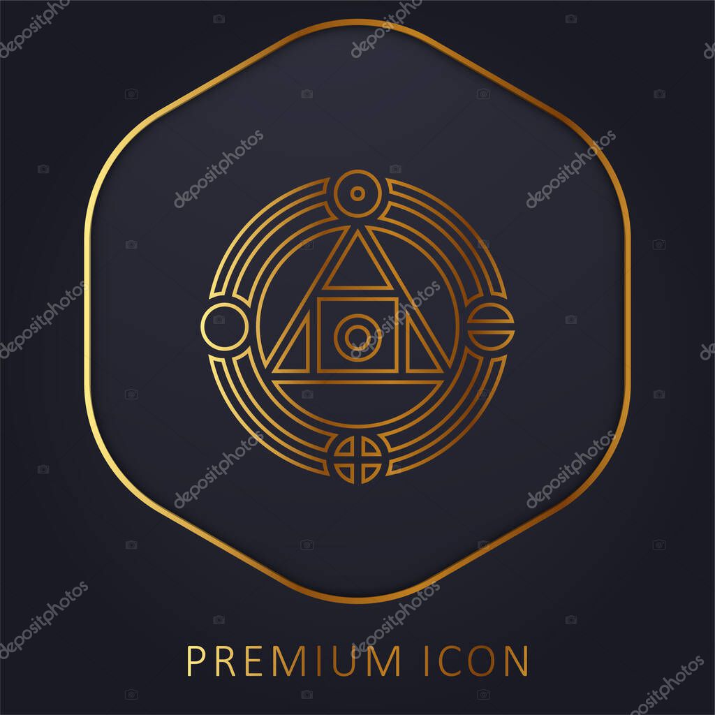 Alchemy golden line premium logo or icon