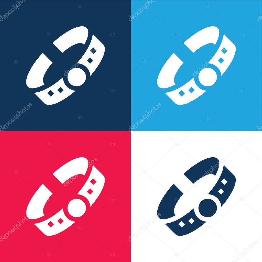 Bracelet blue and red four color minimal icon set