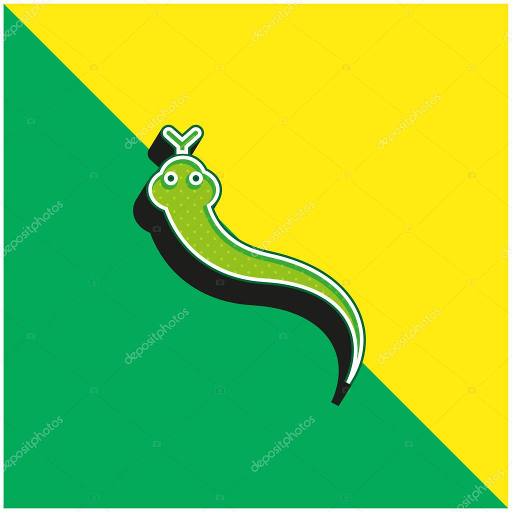 Animal Green and yellow modern 3d vector icon logo