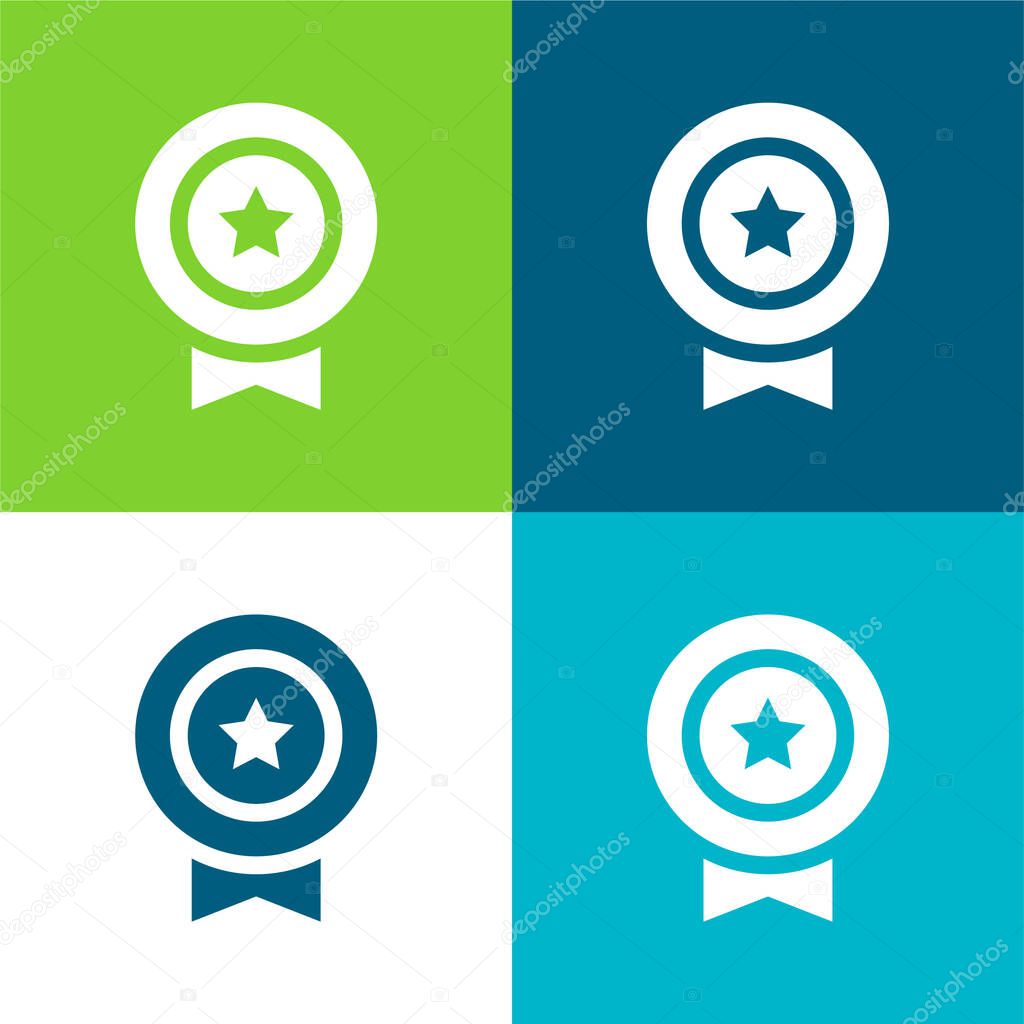 Badge Flat four color minimal icon set