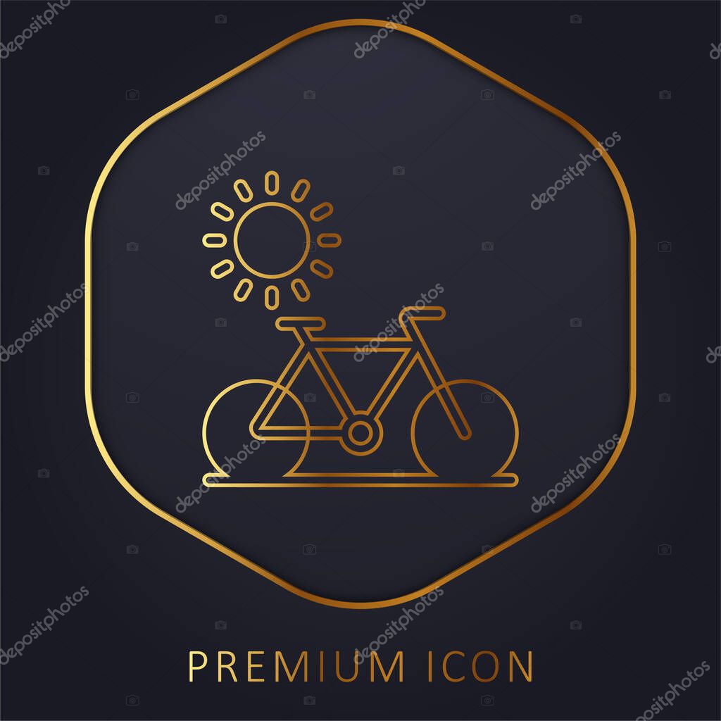 Bike golden line premium logo or icon