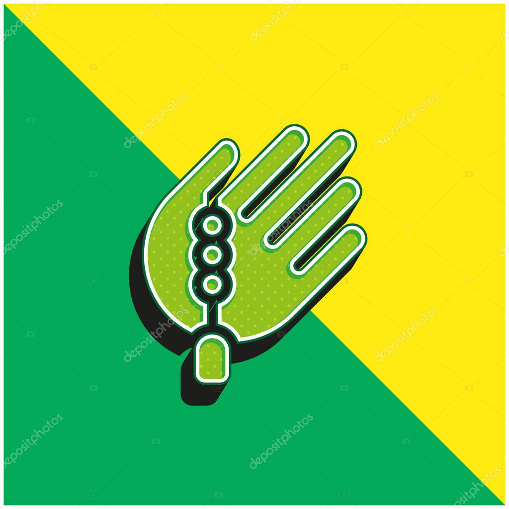 Bead Green and yellow modern 3d vector icon logo