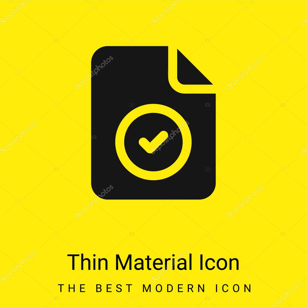 Accepted minimal bright yellow material icon