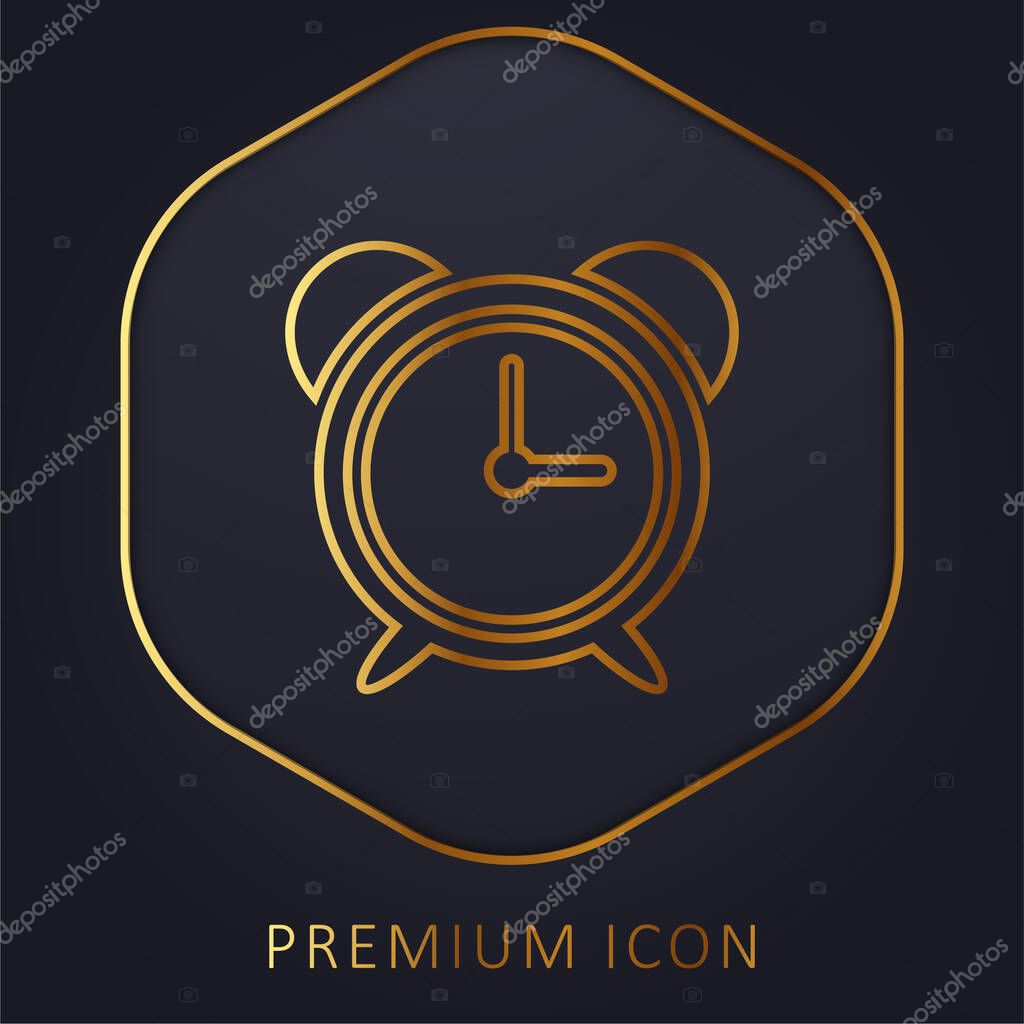Big Alarm Clock golden line premium logo or icon