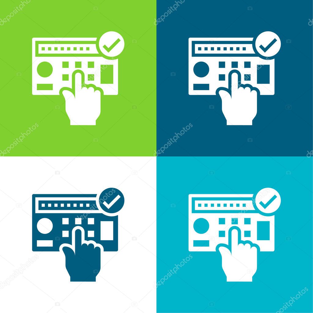 Alarm System Flat four color minimal icon set
