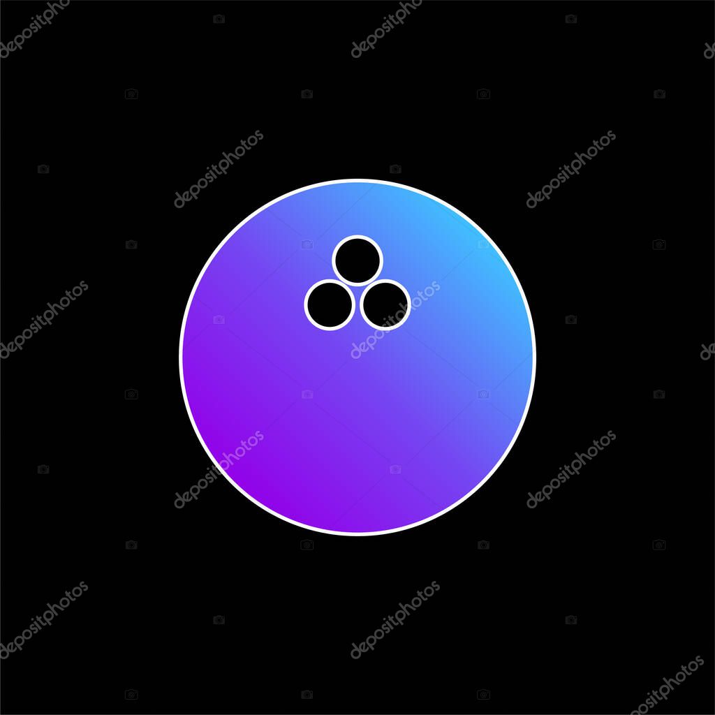 Bowling Ball blue gradient vector icon