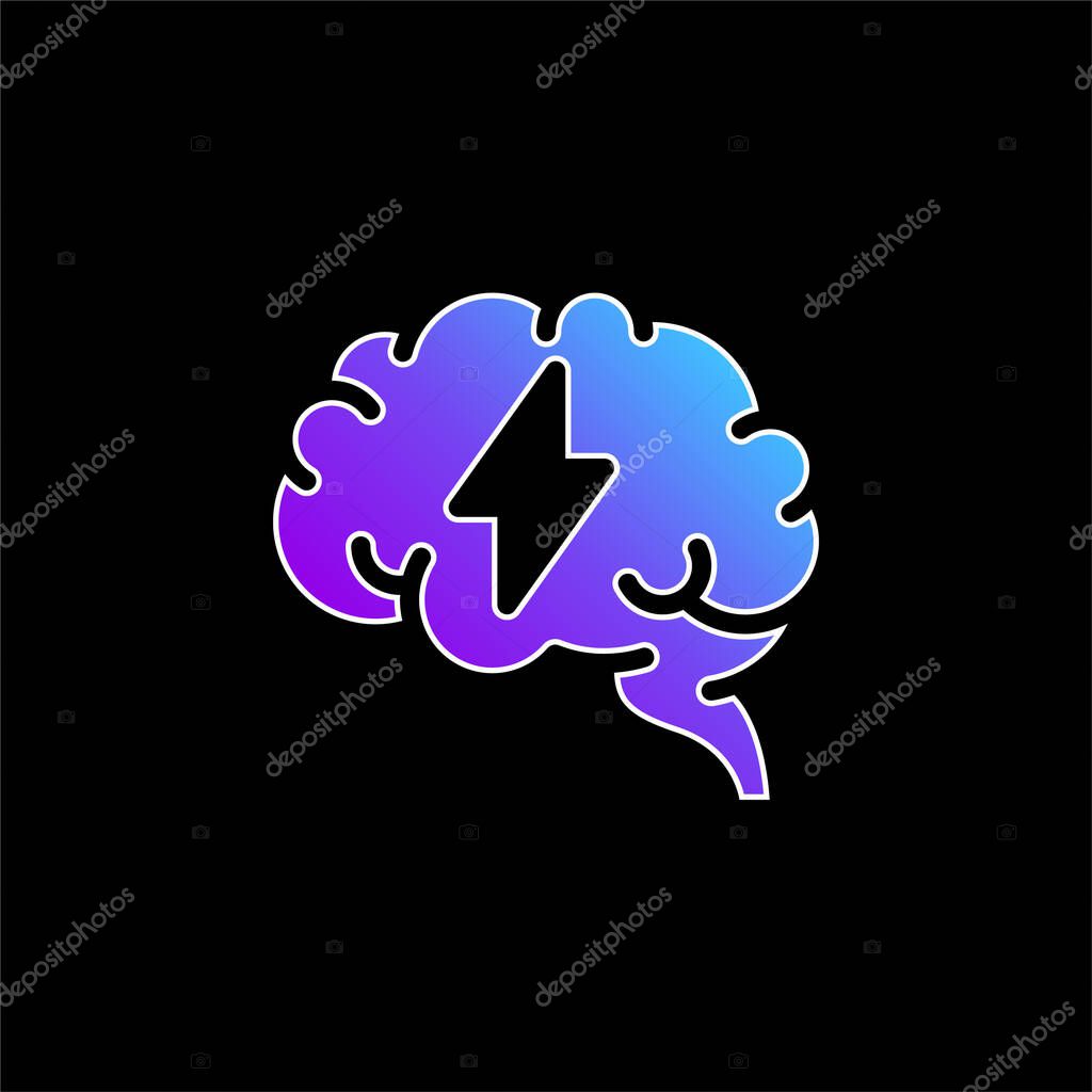 Brain blue gradient vector icon