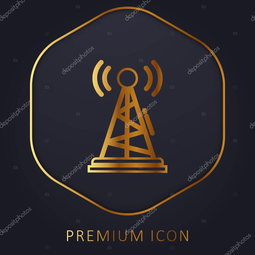 Antenna golden line premium logo or icon