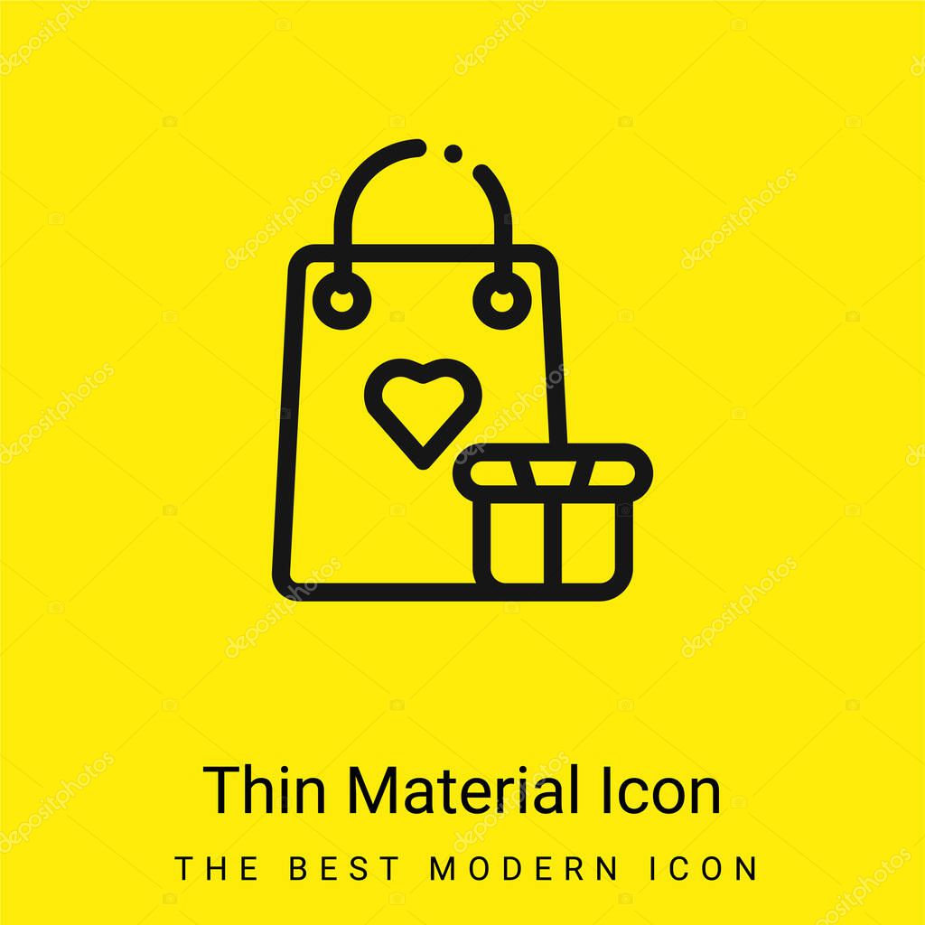 Bag minimal bright yellow material icon